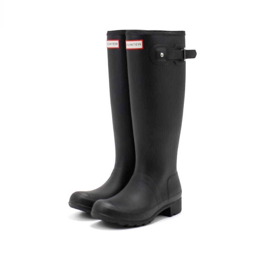 NEW HUNTER women's original tall back adjustable rain boots in black
